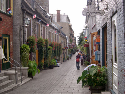 Rue du Petit-Champlain. This area, Quartier Petit-Champlain, is the oldest village in North America - Lower Town.