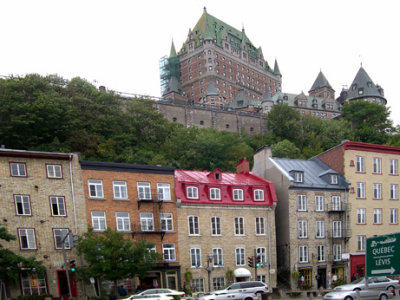 Le Chteau Frontenac (Upper Town) as seen from Boulevard Champlain in the Lower Town section of Old Qubec.