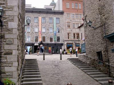 Steps leading to Place Royale in the Lower Town section of Old Qubec.