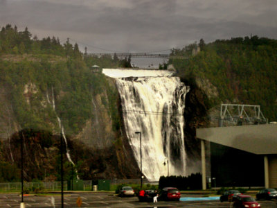 Montmorency Falls: 50% higher than Niagara Falls. Named in 1620's after explorer Champlain's commander, Charles de Montmorency.