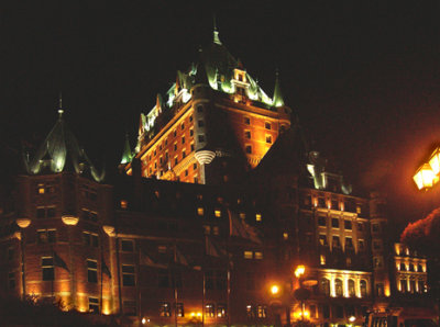 Night view of Le Chteau Frontenac in the Upper Town section of Old Qubec. We stayed here.
