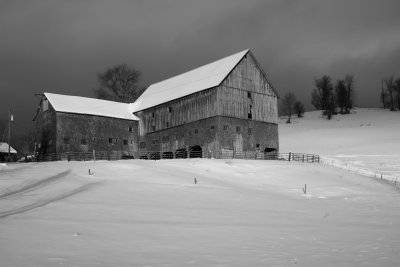 14 Hewittville barn monochrome green