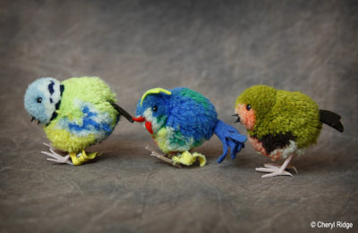 Steiff small woolen birds