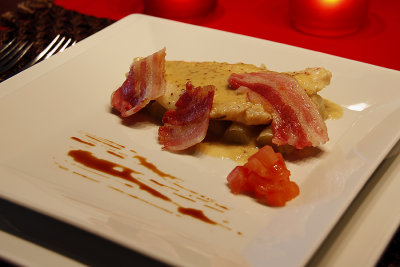 Tong Met Mosterd, Beurre Blanc En Pancetta