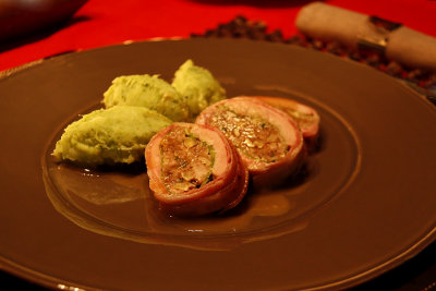 Opgevuld Varkenshaasje met Groene Aardappelen