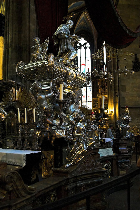 The tomb of St John Nepomuk. Two tonnes of silver!