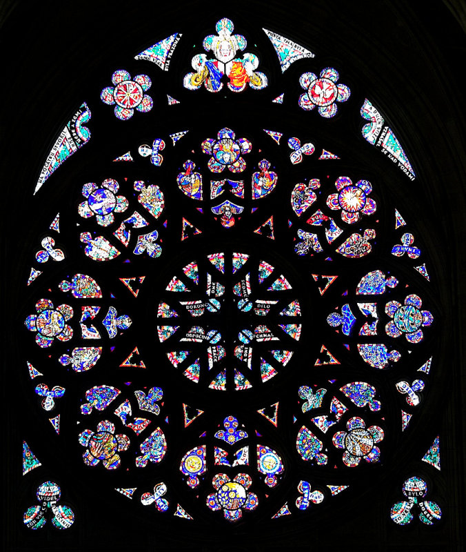 The big rose window on the west wall