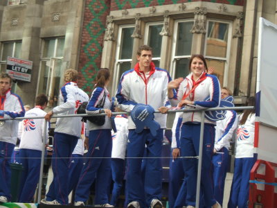 Tom James, Andrew Triggs Hodge and fellow rowers