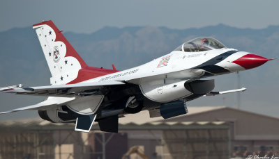 Thunderbirds on takeoff for practice