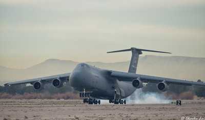 C-5 Galaxy briefly breaks up the strike launches