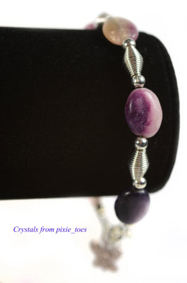 Purple Fluorite Bracelets with Spiral Beads