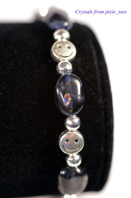 Iolite Bracelets with Smiley Face Beads