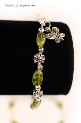 Vessonite Garnet Bracelets with Flower Beads