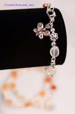 Carnelian Bracelets with Flower Beads