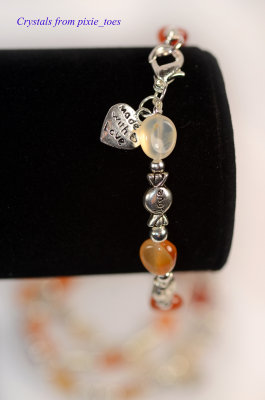 Carnelian Bracelets with Love Heart Sweet Beads