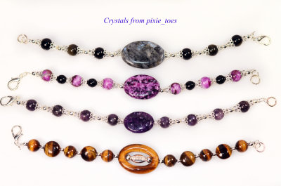 Stylish Gemstone Bracelets with Focal Beads and Silver Plated Beads and Clasps
