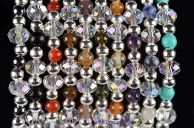 Cute Little Gemstone & Crystal Beaded Bracelet - Choice of 10 Gems!