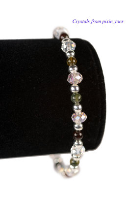 Tourmaline Gemstone & Crystal Beaded Bracelet