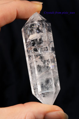 Sparkly Clear Quartz Rock Crystal DT Double Terminated Polished Point Wand