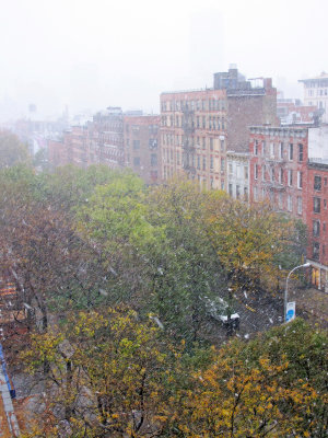 November 7, 2012 Photo Shoot - Fall Snow Storm on LaGuardia Place