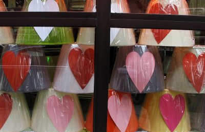 Heart Lampshades Store Window 