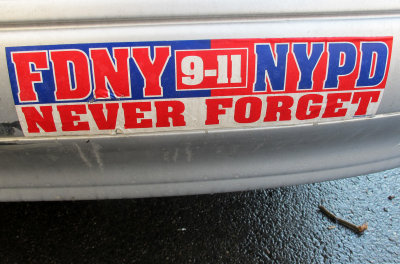 FDNY 9-11 NYPD - NEVER FORGET Bumper Sticker