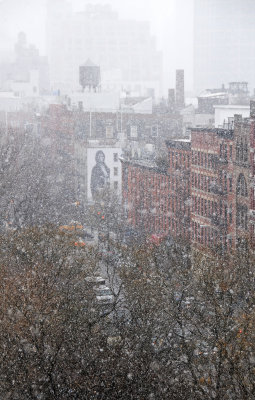 Downtown Manhattan March Snow Flurries 