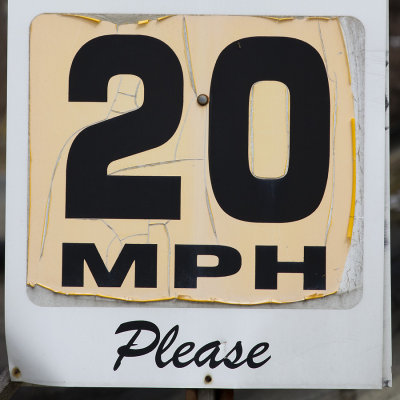 Speed limit sign, Oxbow marina
