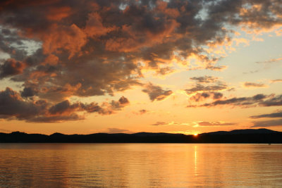 Sunset on Raquette Lake.