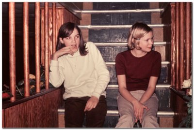 1968 Xmas Diane on steps with Coleen.jpg