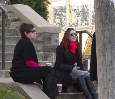 On the church steps