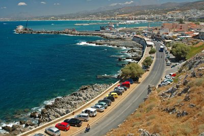 Rethymno harbour and city