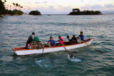 Fishermen Rowing Out At Dawn