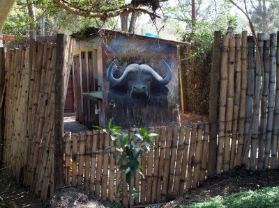 This is actually a painting on the side of the little building - very well done