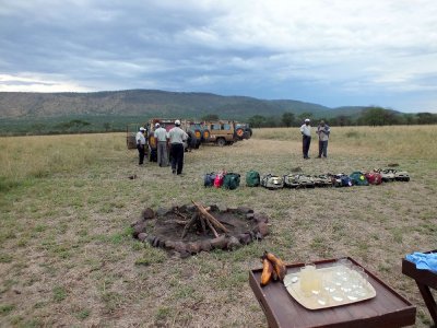 Arrival at our mobile tented safari camp