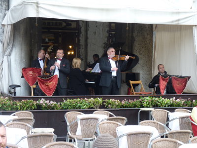 Musicians at restaurant, Piazza San Marco