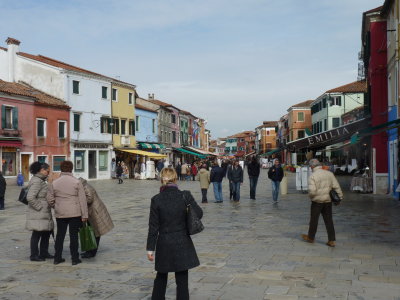 Looking down Via Baldassarre Galuppi, the main street
