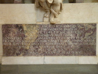 Inscription, Michaelangelo's tomb