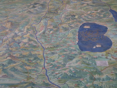 Map detail: Lake Trasimeno near Cortona