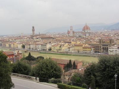 Florence across the Arno River from the overlook (right)