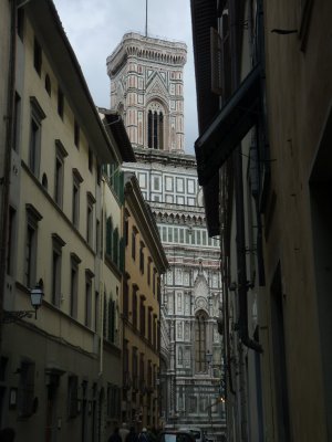 First view of Duomo, approaching through the side streets