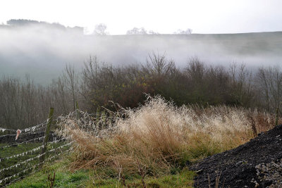 Morning Mist in Castleton in the Peak District