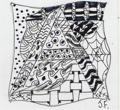 The Letter A Zentangle art