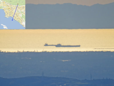 Ships & Catalina Island from GMR - 2013-01-11