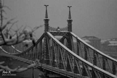Snow on bridge