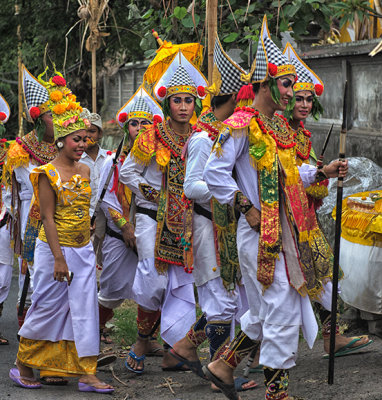 Dancers in procession to a temple