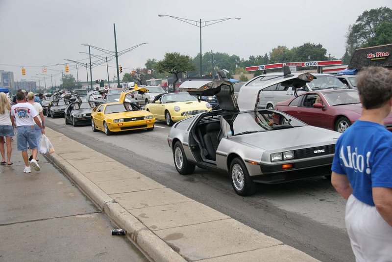 A bunch of Deloreans