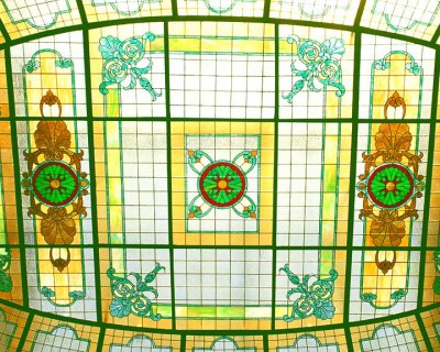 Old Courthouse Interior- stained glass ceiling