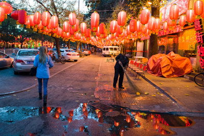 Street of lanterns (where our restaurant was) 