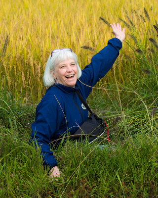 Gal in the rice fields !